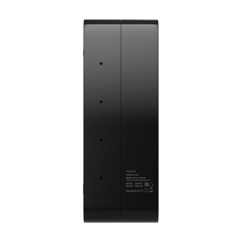 Бездротовий ППКП Ajax EN54 Fire Hub Jeweller Black з Wi-Fi, 2G/4G, Ethernet, підтримкою до 200 пристроїв та 40 пожежних зон