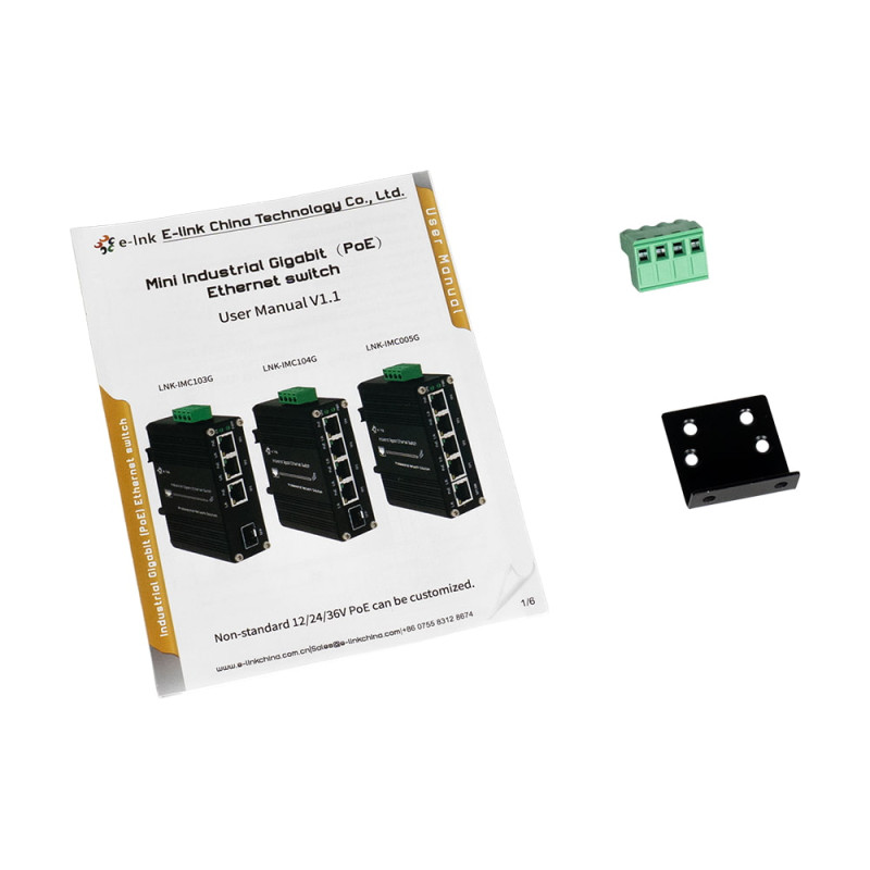 PoE-комутатор 5-портовий E-LINK LNK-IMC005GP з 4 портами PoE