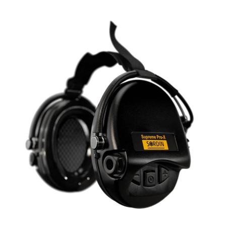 Активні навушники для стрільби Sordin Supreme Pro Neckband Black із заднім тримачем під шолом