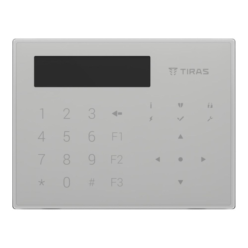 Клавіатура Tiras K-GLCD+ White з OLED-дисплеєм та зчитувачем NFC/Mifare