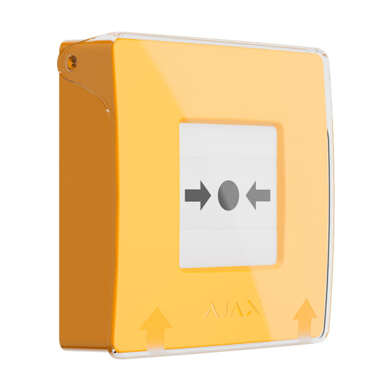 Бездротова кнопка для активації пожежної тривоги вручну Ajax ManualCallPoint Yellow Jeweller