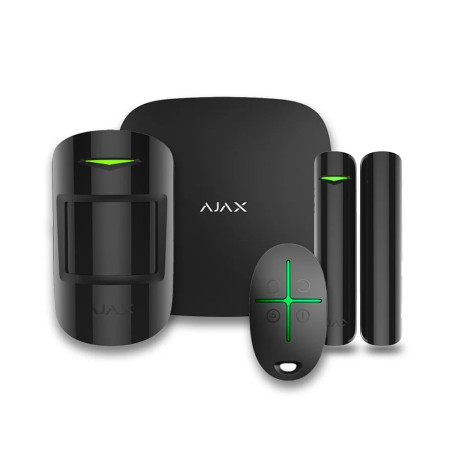 Комплект бездротової сигналізації Ajax StarterKit 2 чорний з 2G, Ethernet, підтримкою фотоверифікації тривог