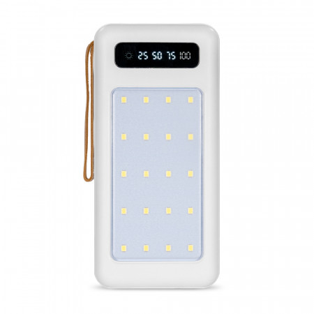 Повербанк 20000mAh Power Bank Kraft KPB-1120L White LED-ліхтар