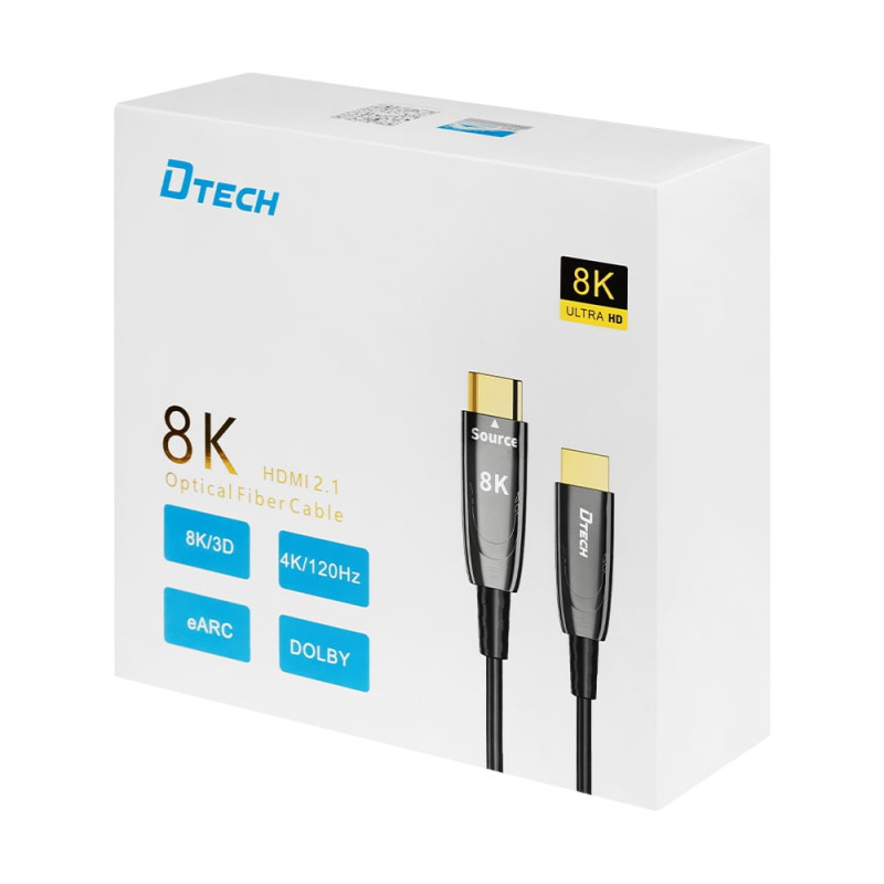 Кабель оптичний HDMI 2.1 50m Dtech DT-HOF8050