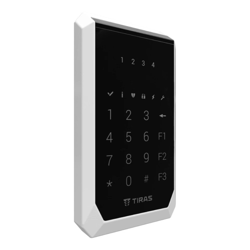 Клавіатура Tiras K-PAD4+ Black на 4 індикатори зон з вбудованим зчитувачем NFC/Mifare