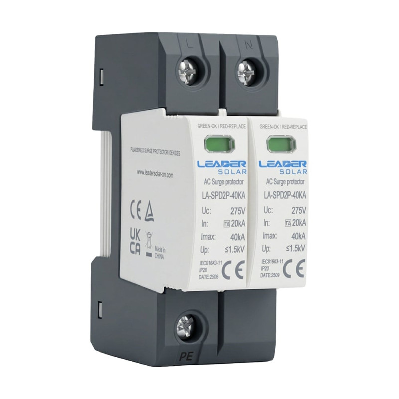 Обмежувач напруги Leader LA-SPD2P-40KA (1P+N) 275V AC під DIN-рейку