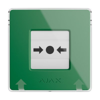 Бездротова кнопка для активації пожежної тривоги вручну Ajax ManualCallPoint Green Jeweller
