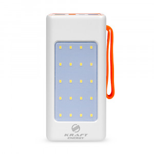 Повербанк 50000mAh Power Bank Kraft KPB-2450FCL White 22.5W QC3.0 LED-ліхтар