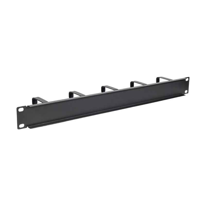 Кабельний організатор Trinix TRX-1U/CM-5R Black металевий на 5 кілець для комутаційної шафи 19