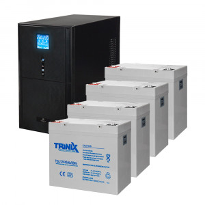 Комплект резервного живлення: ДБЖ Kraft PSW3000VA/2400W(LCD)48V UPS + акумулятор Trinix 45 Аг гелевий (4 шт.)