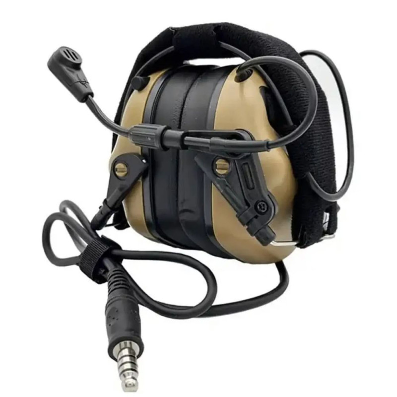 Активні захисні навушники Earmor M32H MARK3 ARC (CB) Coyote Brown з гарнітурою та кріпленням на шолом