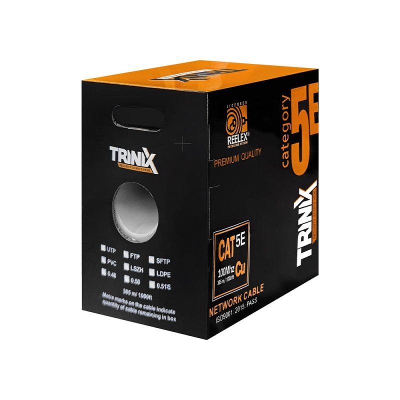 Кабель вита пара  UTP CAT5E CU 0.51mm LSZH Indoor Trinix 305m