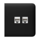 Фронтальна панель Ajax SideCover (LAN) black/чорна для інтернет-розетки Outlet (LAN)