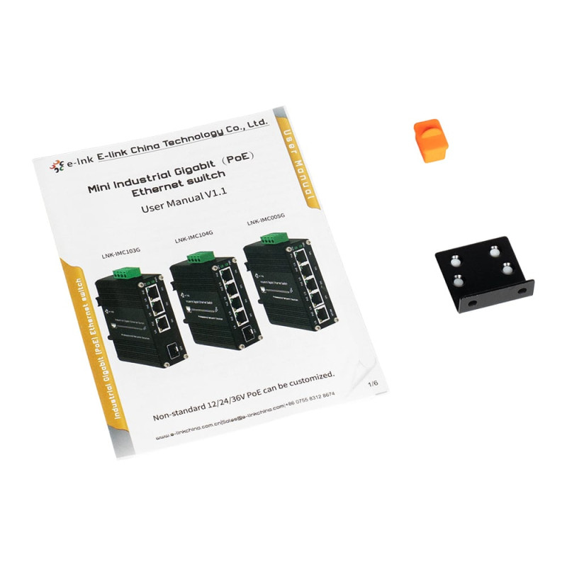 PoE-комутатор 5-портовий E-LINK LNK-IMC104GP-SFP IN 12-48V