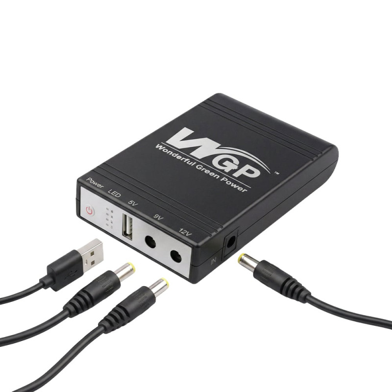Джерело безперебійного живлення Mini UPS WGP UPS1032 10400mAh 5V/9V/12V, Li-ion 4*2.6Ah, для роутера та оптичного терміналу