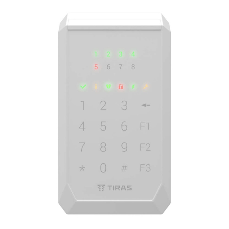Клавіатура Tiras K-PAD8 White на 8 індикаторів зон