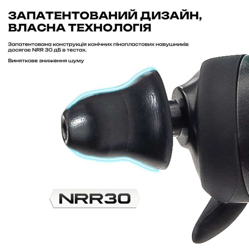 Активні захисні навушники (беруші) Earmor M20T PRO Black з Bluetooth 5.4