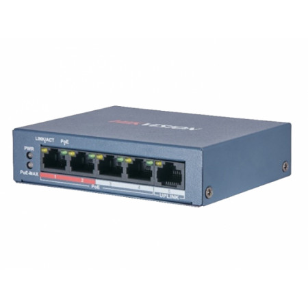 DS-3E0105P-E/M(B) 4-портовий POE комутатор Hikvision