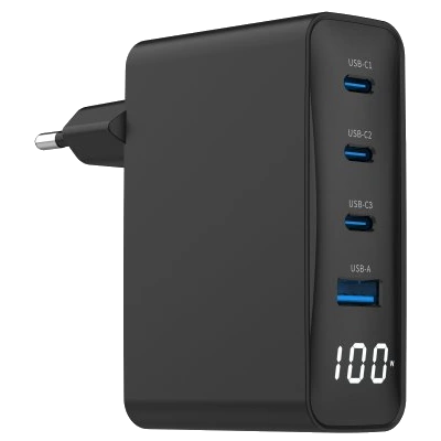 Gembird TA-UC-PDQC100LCD-01-BK PD 100W Зарядний пристрій