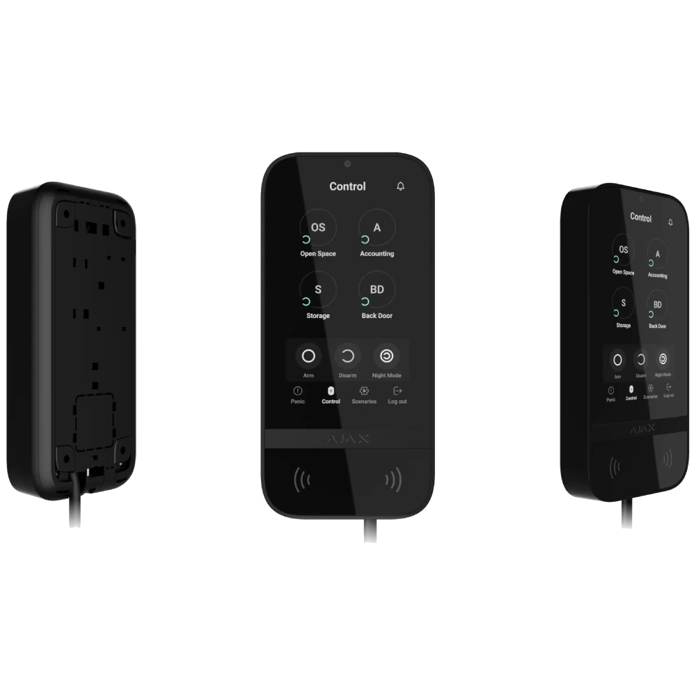 Клавіатура дротова сенсорна Ajax Superior KeyPad TouchScreen black Fibra