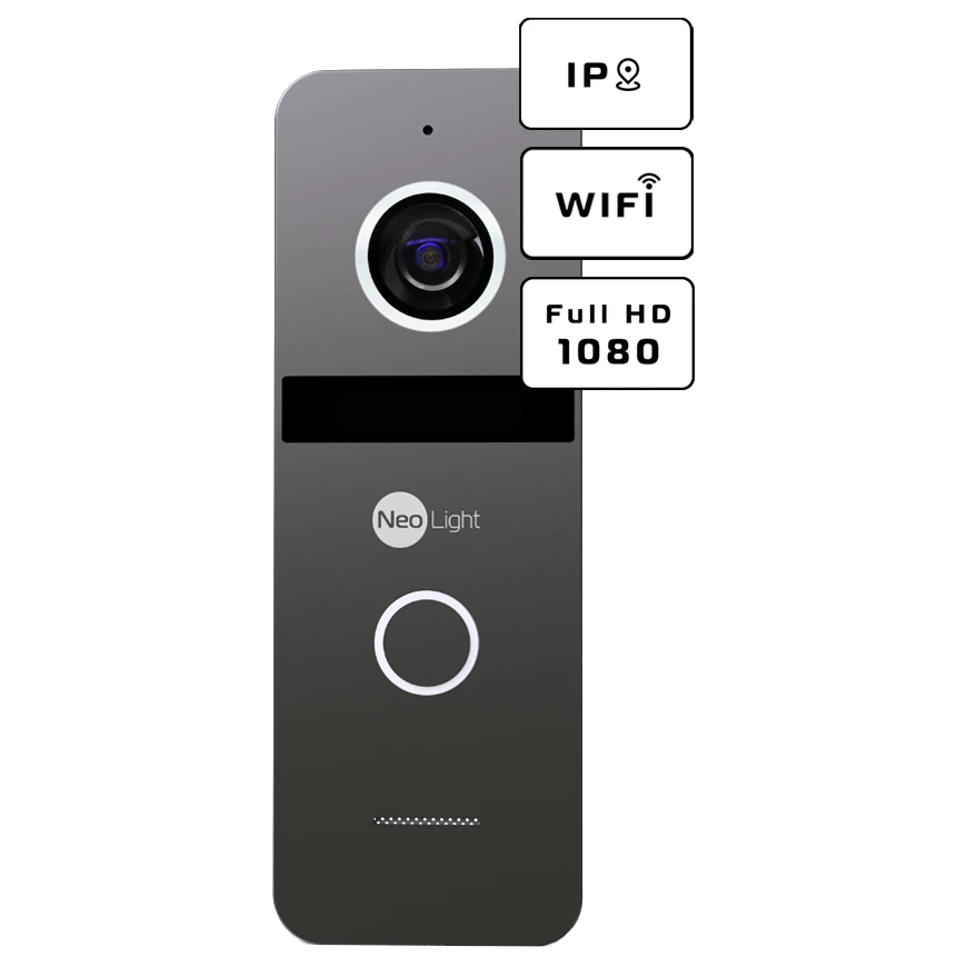 Neolight ALPHA Hybrid + SOLO IPW Graphite з кутком, PoE адаптер для панелі виклику Комплект відеодомофону