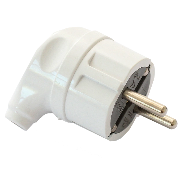 ERKA 1003, 16А  Вилка з/к кутова, біла