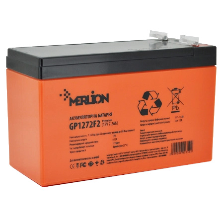 MERLION AGM GP1272F2 PREMIUM 7.2А•г 12В Свинцево-кислотна акумуляторна батарея