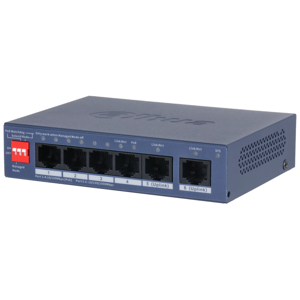 Dahua DH-CS4006-4ET2GT-36 PoE Комутатор 6 портів керований