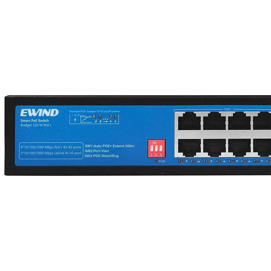 Ewind EW-S1910G-AP PoE Комутатор 10 портів некерований