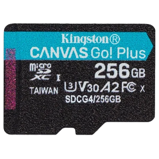 KINGSTON 256GB microSDXC Canvas Go Plus Gen4 200R Модуль флеш-пам'яті