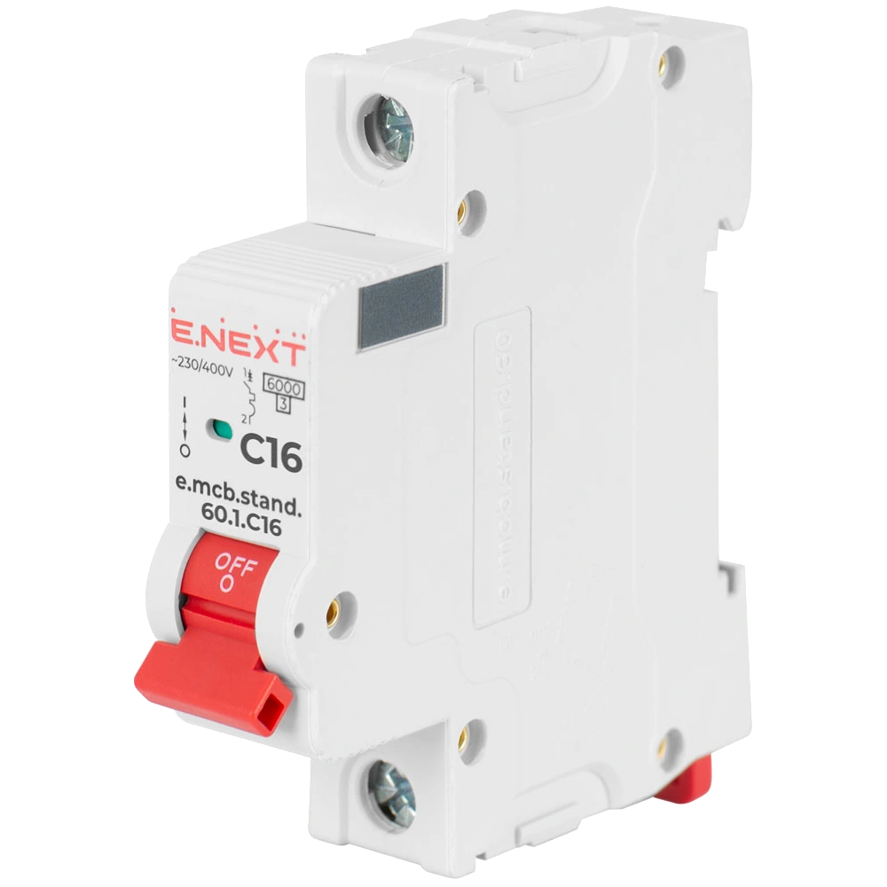 Enext e.mcb.stand.60.1.C16, 1р, 16А, C, 6кА Модульний автоматичний вимикач