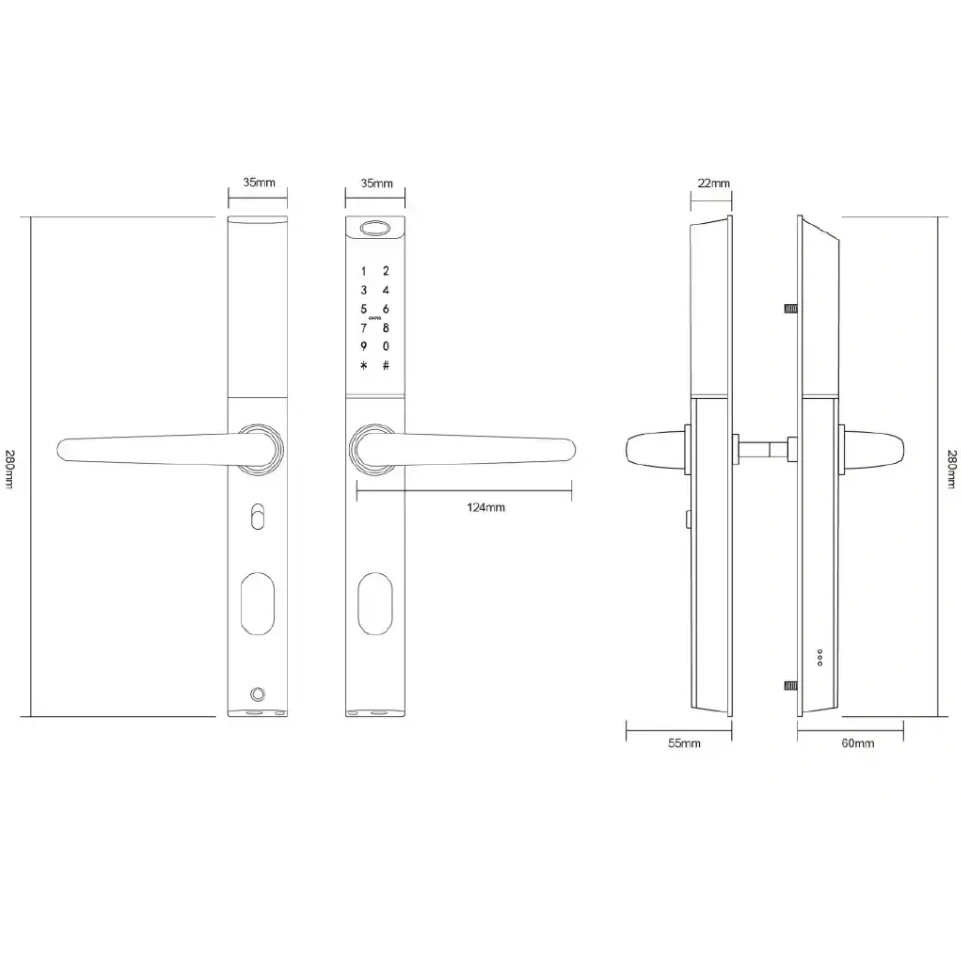 SEVEN LOCK SL-7763BF white Розумний дверний біометричний замок