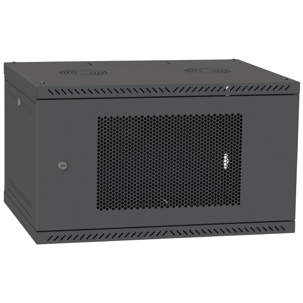 IPCOM CH-6U 600x600 перфорація RAL9005 Шафа серверна