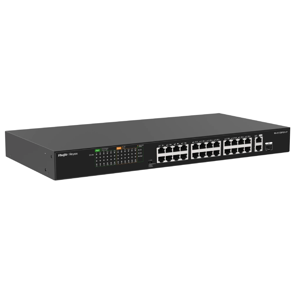 Ruijie Reyee RG-ES126FGS-LP PoE Комутатор 26 портів некерований