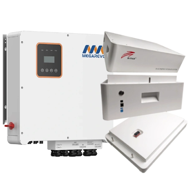 Ritar LFP51.2V100Ah-HV-5 шт + СК до АКБ + інв. Megarevo R12KH3-P + підставка до АКБ б/к Система безперебійного живлення трифазна