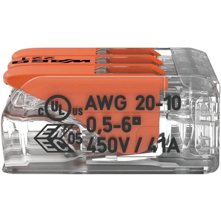 WAGO COMPACT 221-613 3 0,5-6 мм2 (41А) Клема