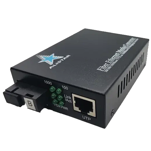 ALISTAR X5G 1G 10/100/1000BASE-T RJ-45 - 1000BASE-LX 1SM WDM SC 20KM TX1550/RX1310nm Медіаконвертор