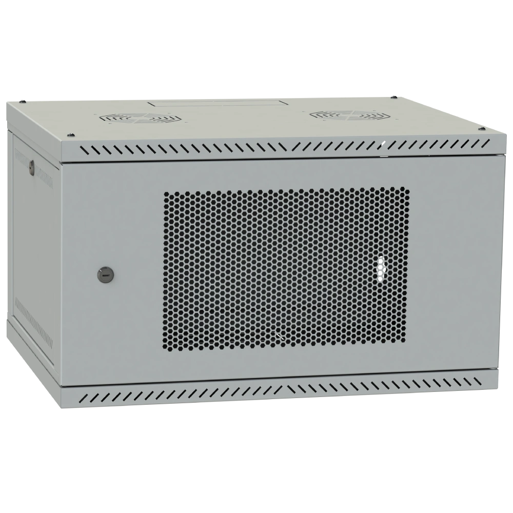 IPCOM 4U 600x350 двері перфорація (сіра) Шафа телекомунікаційна