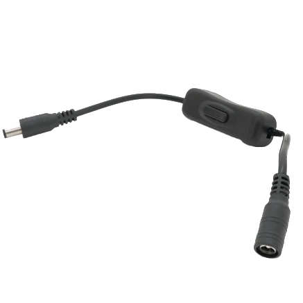 DC-F => DC-M (D 5,5x2,5мм) Black Подовжувач живлення з вимикачем
