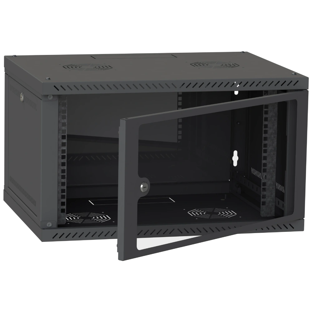 IPCOM CH-6U 600x350 скло RAL9005 Шафа серверна