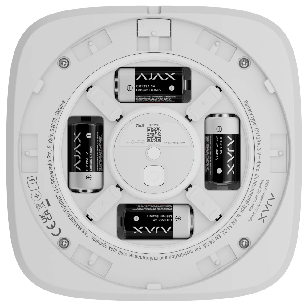 Ajax EN54 FireProtect (VAD) white пожежний світловий Cповіщувач