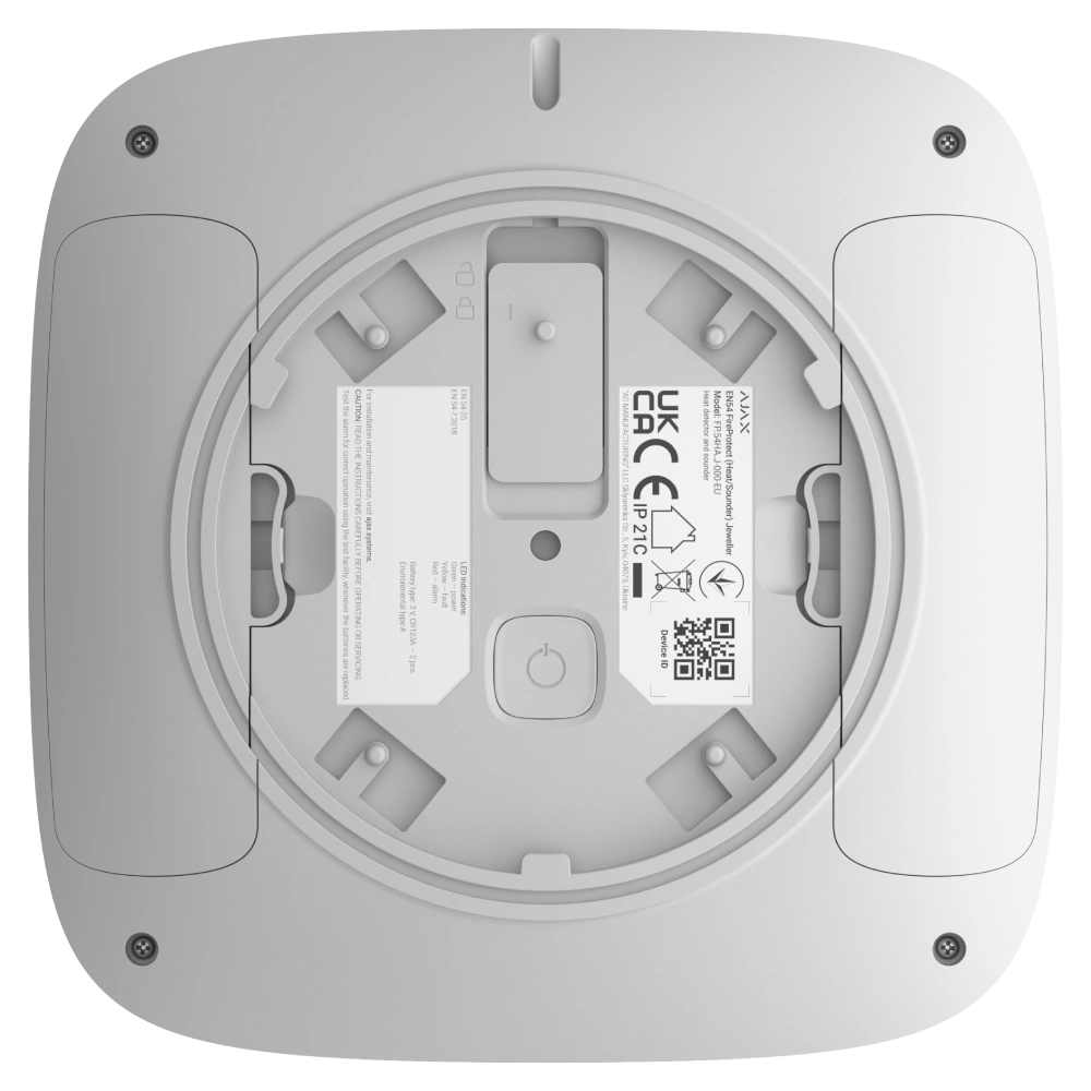 Ajax EN54 FireProtect (Heat/Sounder) white пожежний тепловий зі звуковим оповіщенням Сповіщувач