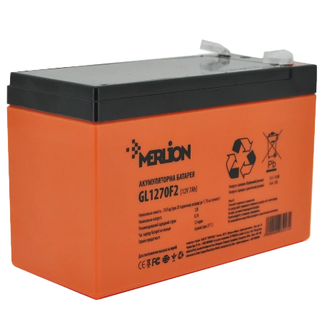 MERLION GL1270F2 7A•г 12В Свинцево-кислотна акумуляторна батарея