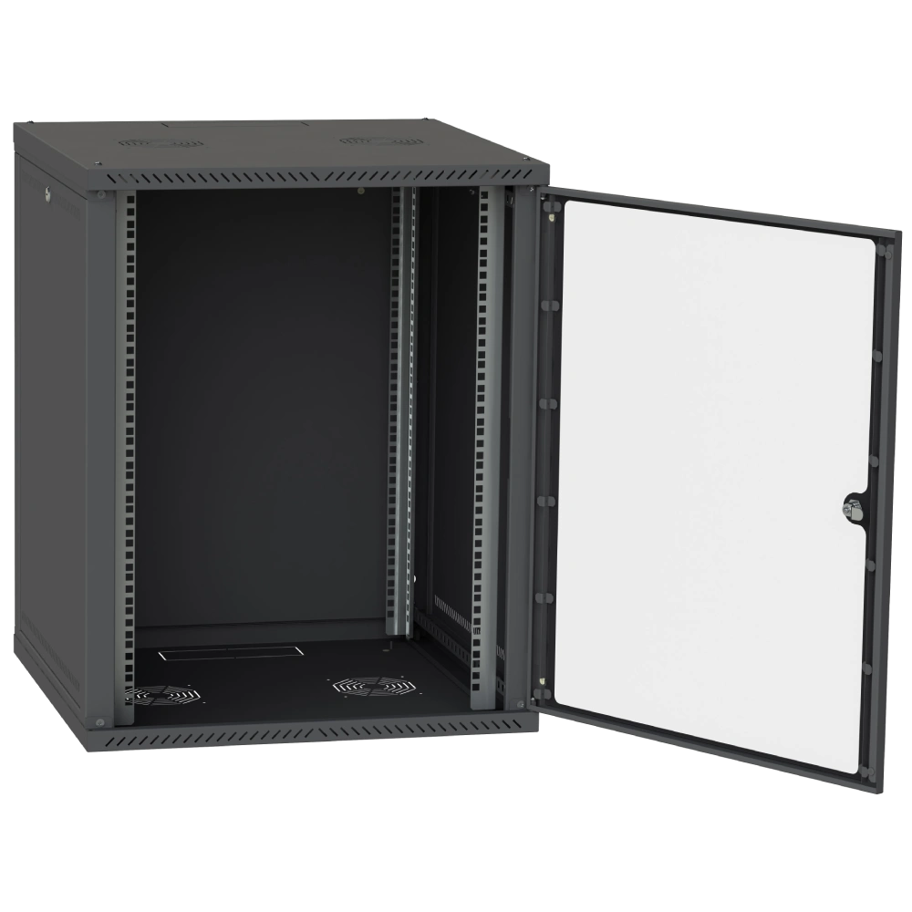 IPCOM СН-18U 600х600 Шафа телекомунікаційна двері скло (чорна)