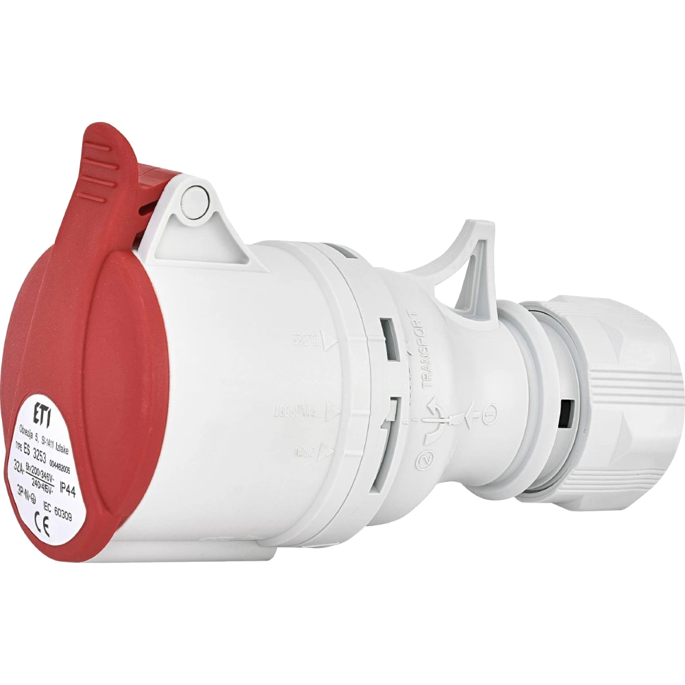 ЕТІ ES-3253 IP44 32A 400V 3P+N+PE Розетка кабельна