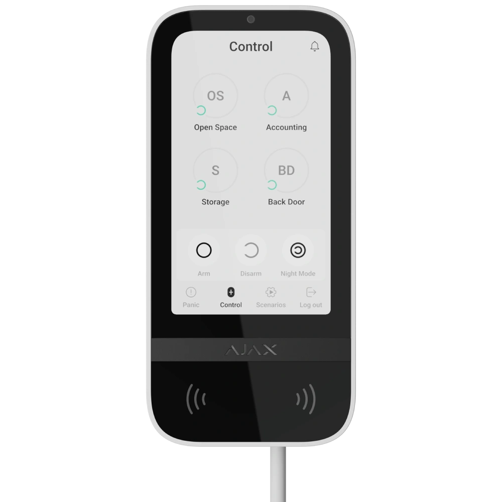 Клавіатура дротова сенсорна Ajax Superior KeyPad TouchScreen white Fibra