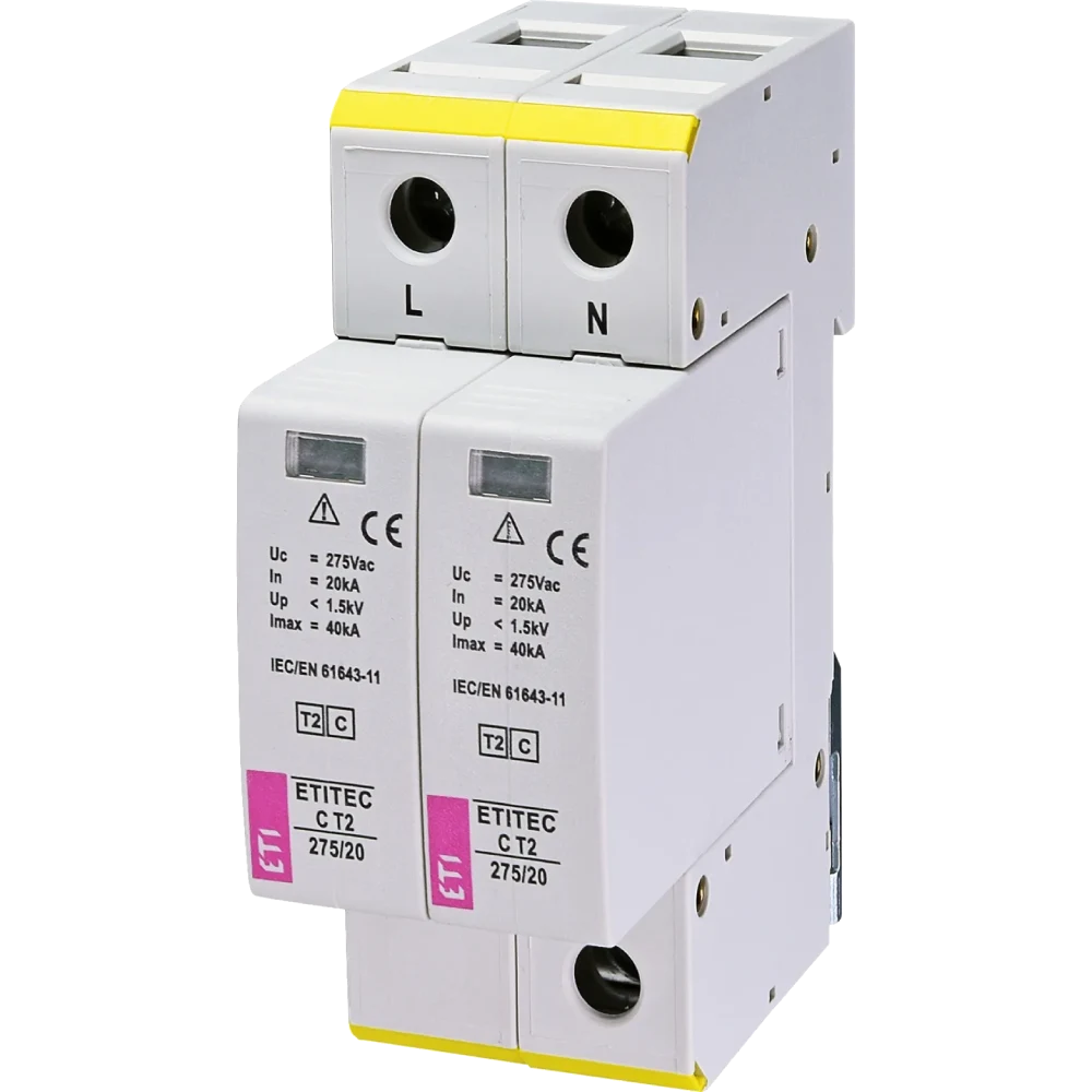 ETI TEC C T2 275/20 (2+0) 2p Обмежувач перенапруги