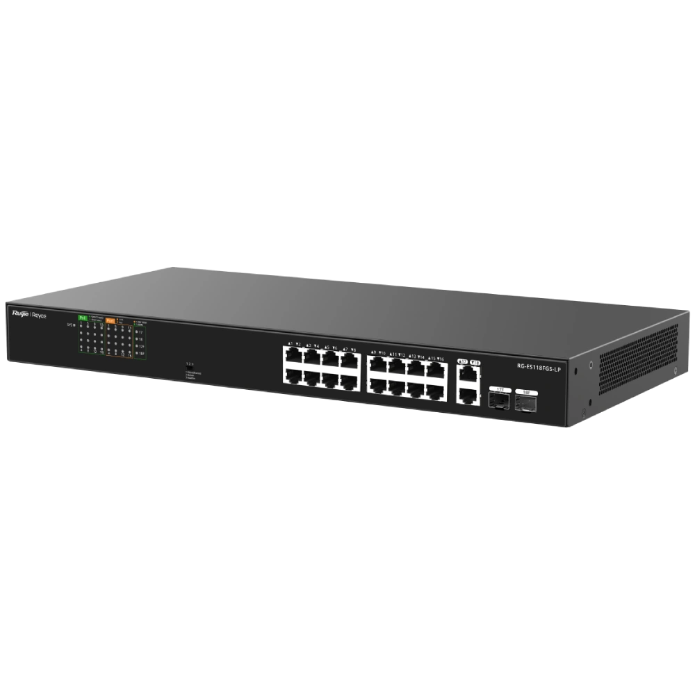Ruijie Reyee RG-ES118FGS-LP PoE Комутатор 18 портів некерований