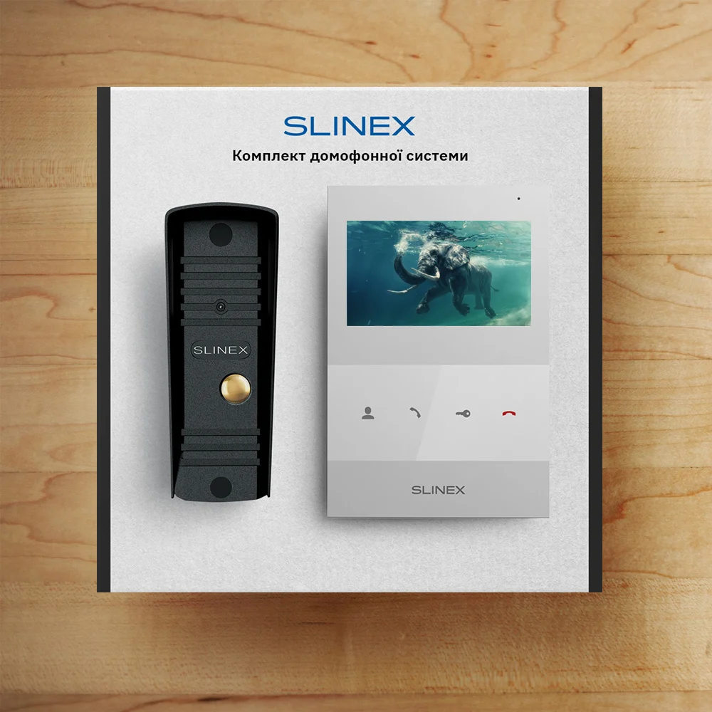 Slinex SQ-04M(White) + ML-16НR(Black) Комплект відеодомофона