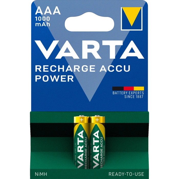 VARTA RECHARGEABLE ACCU 1000mAh BLI 2 NI-MH (READY 2 USE) Аккумулятор AAA